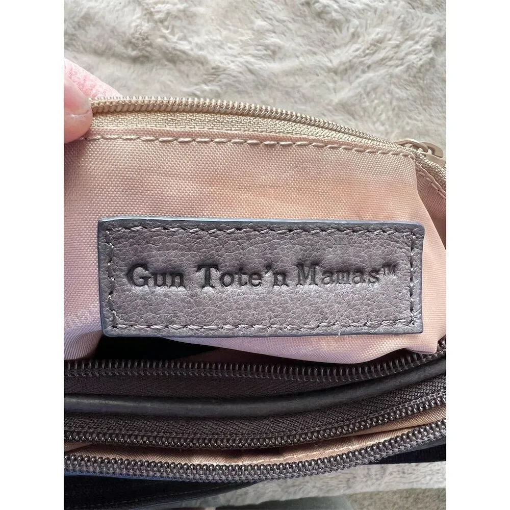 Gun Tote'n Mamas Women's Black Leather Concealed Carry Hobo Bag